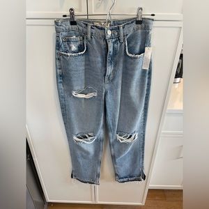 Free people wide leg destroyed jeans